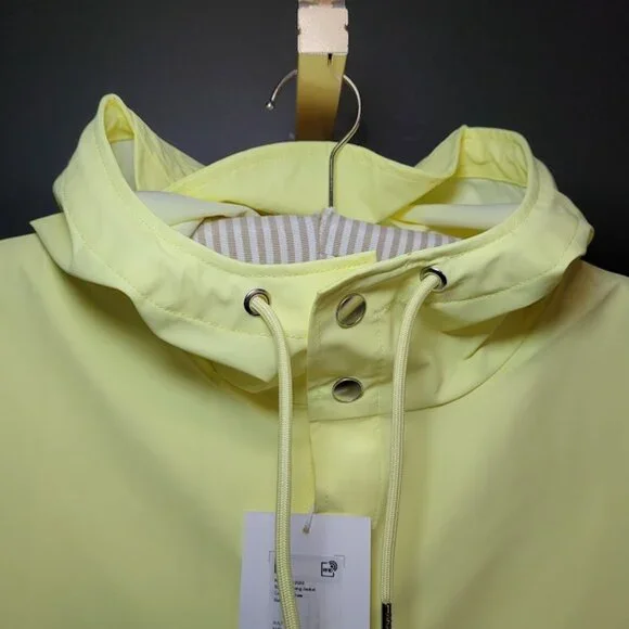 NWT RAINS Waterproof Long Snap Front Rain Jacket Straw M - Picture 4 of 16